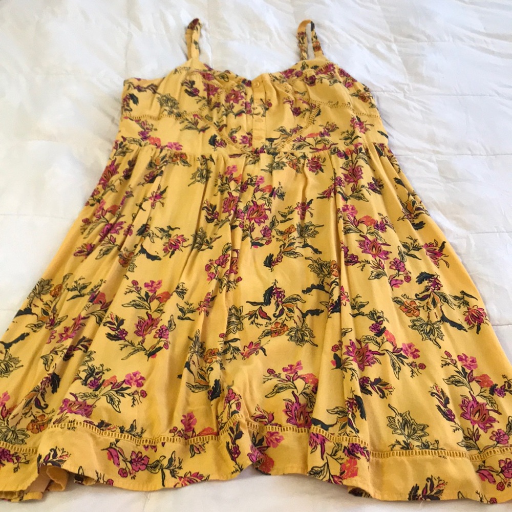 Torrid mustard floral dress. Size 1.